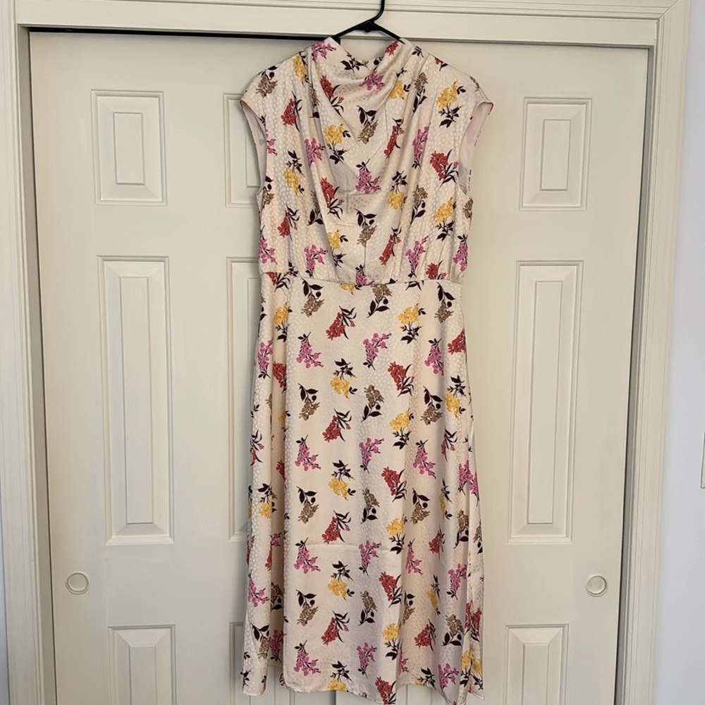 Floral cowl neck dress
